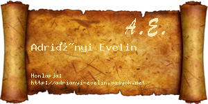 Adriányi Evelin névjegykártya